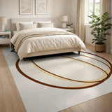 Charming White Pumpkin Outline Area Rug
