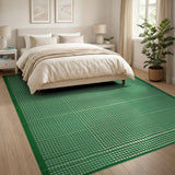 Green Gingham Fade Check Area Rug