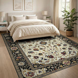 Traditional Persian Multi-color and Patterns Ivory Traditional Persian Floral Area Rug
