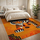 Fierce Stalking Tiger Orange Area Rug