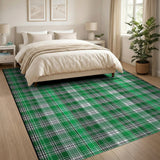 Geometric Modern Emerald Green Plaid Checkered Area Rug