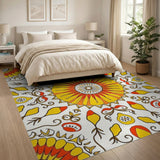 Vibrant Sunflower Medallion Persian Rug