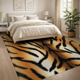 Boho Chic Orange Bold Orange Tiger Stripe Area Rug