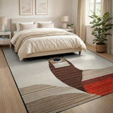 Brown and Tan Geometric Deer Antler Area Rug