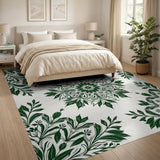 Green Floral Mandala Area Rug