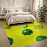 Zesty Lime Fruit Yellow Area Rug