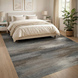 Grey Distressed Abstract Area Rug