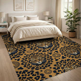 Bold Leopard Face Geometric Area Rug