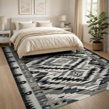 Southwestern Geometric Black White Geometric Southwestern Area Rug