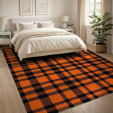 Bold Orange Bold Orange Black Buffalo Plaid Area Rug