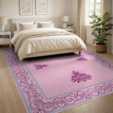 Floral Vintage Pink Elegant Pink Floral Vintage Area Rug
