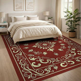 Ornate Red Persian Floral Area Rug