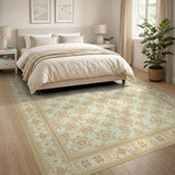 Ivory Gold Ornate Floral Area Rug