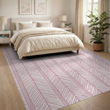 Blush Pink Chevron Stripe Area Rug