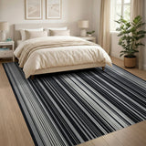 Bold Black White Vertical Stripe No. 6 Area Rug