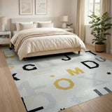 Modern Geometric Alphabet Area Rug