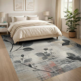 Distressed Vintage Leaf Area Rug