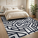 Black White Heritage Tribal No. 7 Area Rug