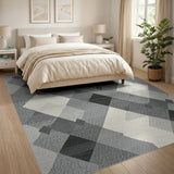 Grey Grey Diamond Geometric Area Rug