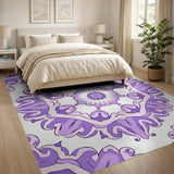 Vibrant Purple Persian Floral Rug