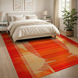 Fiery Orange Southwestern Geometric Rug