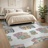 Retro Travel Suitcase Vintage Area Rug