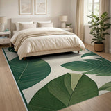 Oversized Monstera Leaves Green Area Rug