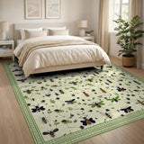 Whimsical Bumblebee Berry Meadow Rug