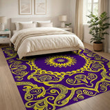 Royal Purple Gold Traditional Persian Rug