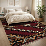 Terraced Steps Southwestern Red Area Rug