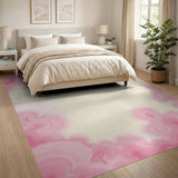 Pink Fluid Contour Abstract Area Rug