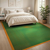 Green Orange Swirl Geometric Area Rug