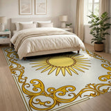 Ornate Golden Sunburst Area Rug