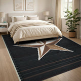 Bold Metallic Gold Star Area Rug