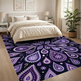 Purple Paisley Persian Area Rug