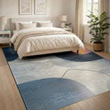 Abstract Geometric Blue Multi-Color Area Rug