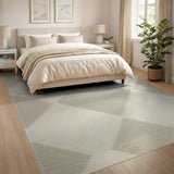 Beige Diamond Weave Geometric Area Rug