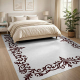 Elegant Ornate Floral Border Area Rug