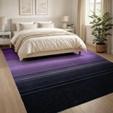 Purple Ombre Gradient Striped Area Rug