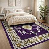 Purple Ornate Medallion Area Rug