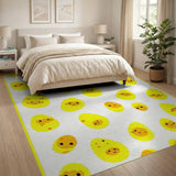 Cute Yellow Chick Egg Scatter Area Rug
