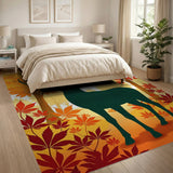 Majestic Autumn Deer Silhouette Area Rug
