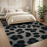 Bold Black Leopard Print Area Rug