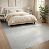 Gradient Black to White Stripe Area Rug
