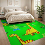 Multi-color and Patterns Cartoon Dinosaur Jungle Kids Area Rug