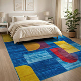 Geometric Modern Multi-color and Patterns Bold Geometric Abstract Multi-Color Area Rug