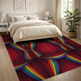 Rainbow Stage Curtain Area Rug
