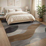 Abstract Area Grey Abstract Grey Wave Area Rug