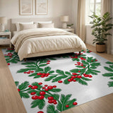 Holly Berry Wreath Pattern Area Rug