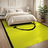Yellow Cheerful Yellow Smiley Face Shag Rug